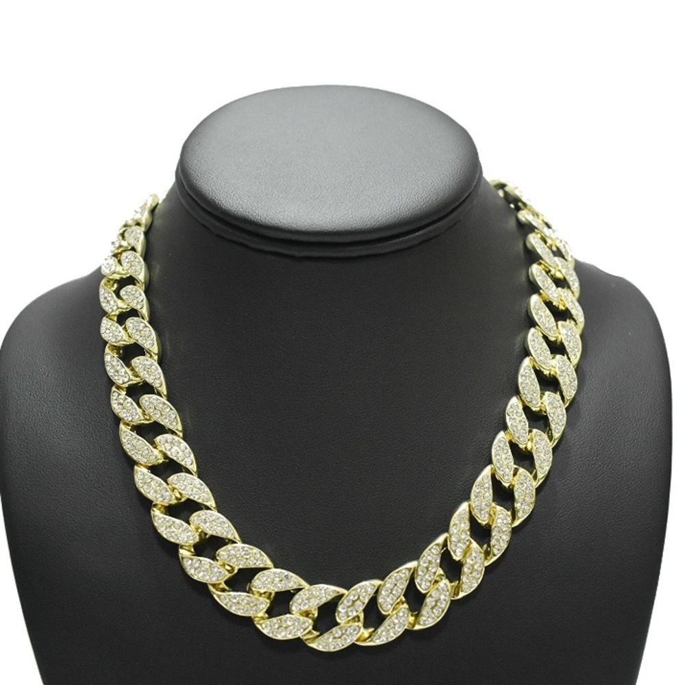 Iced Out 14K Gold PT Miami Cuban Necklace